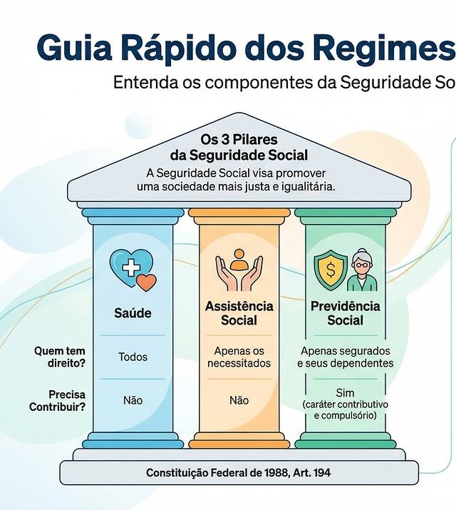 Carrossel do Instagram: Guia rápido dos regimes e os 3 pilares da Seguridade Social